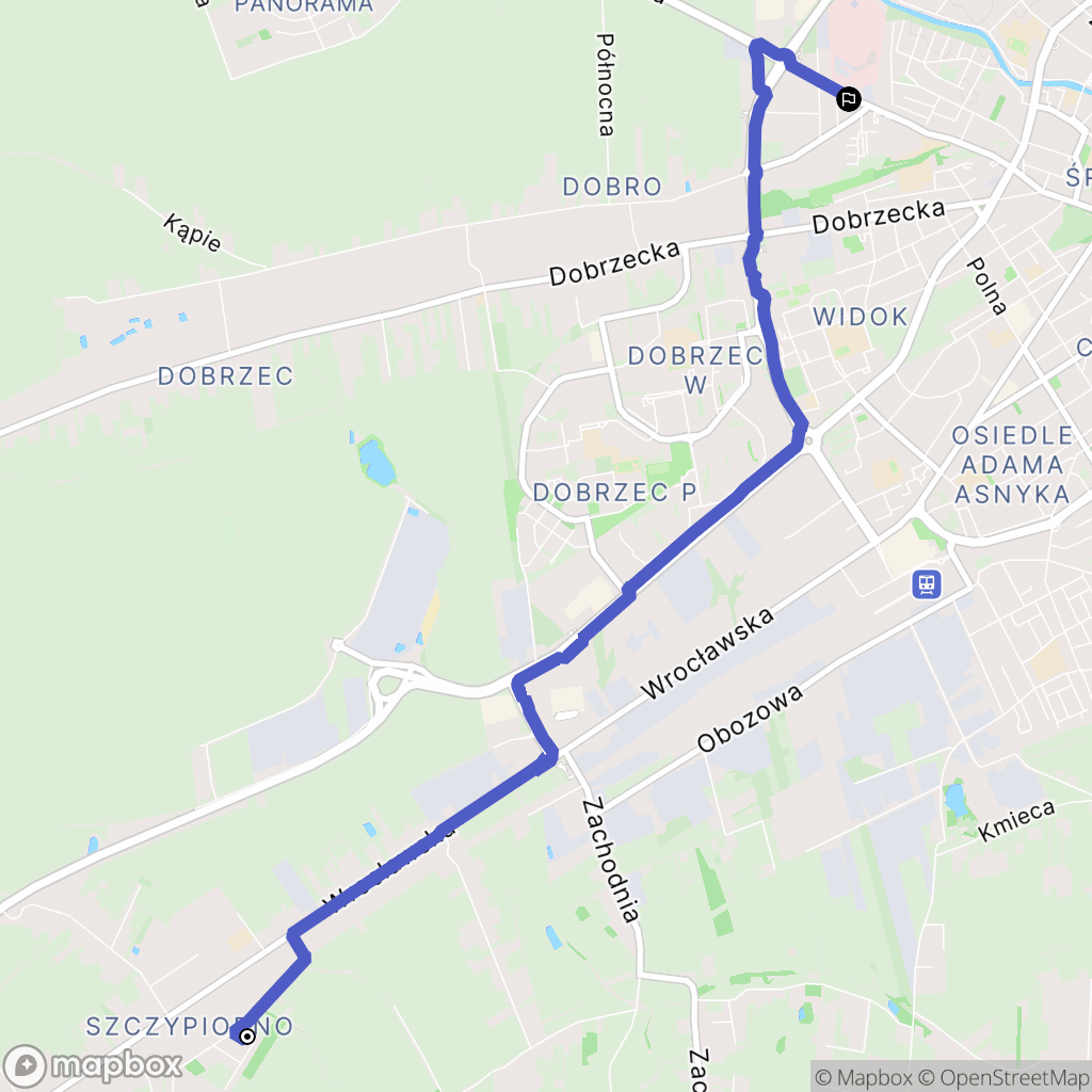 Kalisz: mapa trasy - Poland