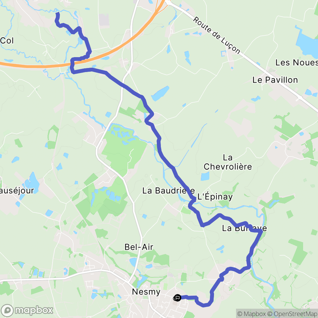 Nesmy : carte du parcours de randonnée - France