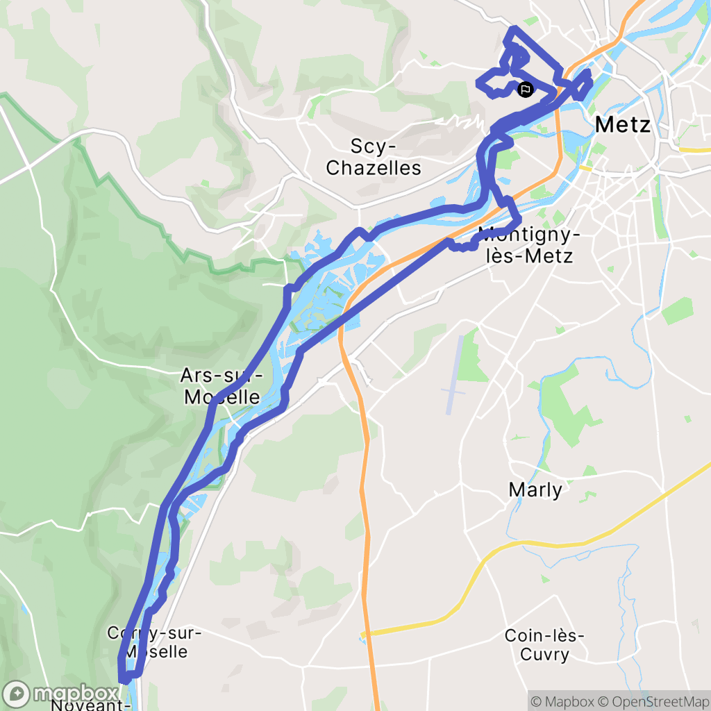 Le Ban-Saint-Martin : carte du parcours de randonnée - France