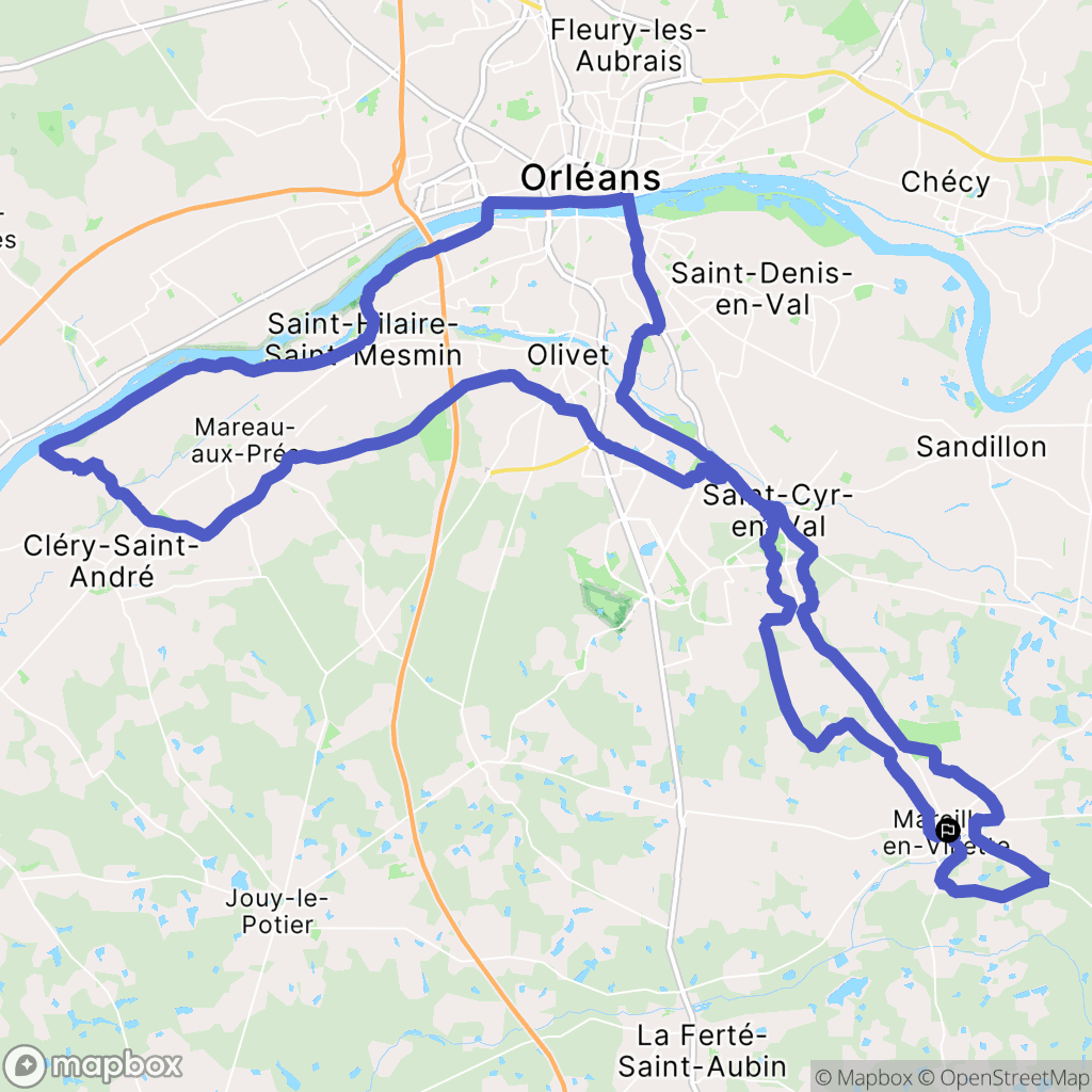 Marcilly-en-Villette : carte du parcours de randonnée - France