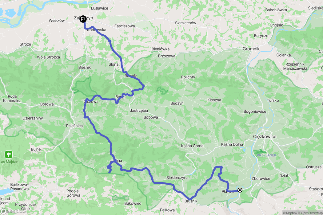 Pławna: mapa trasy - Poland