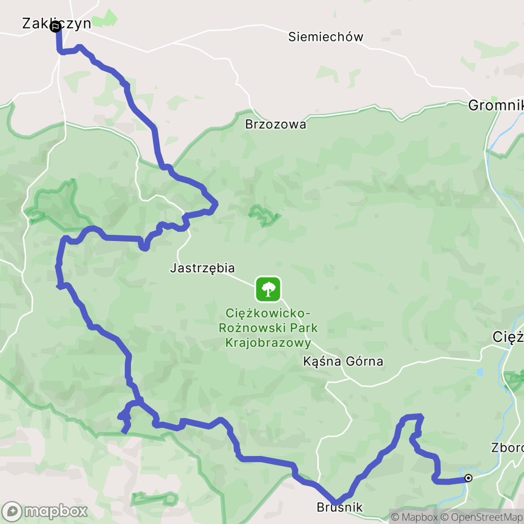 Pławna: mapa trasy - Poland