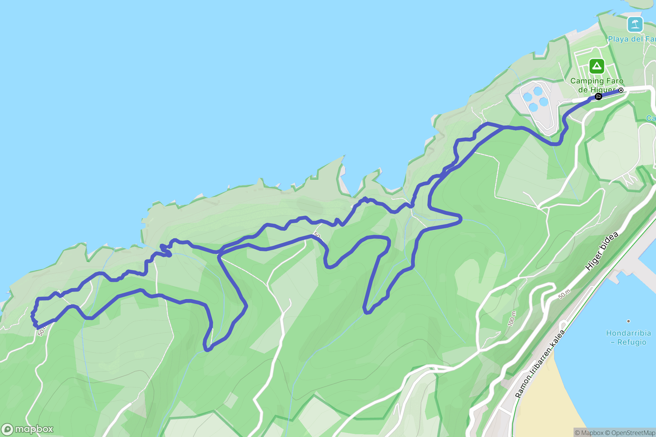: carte du parcours de randonnée - Spain
