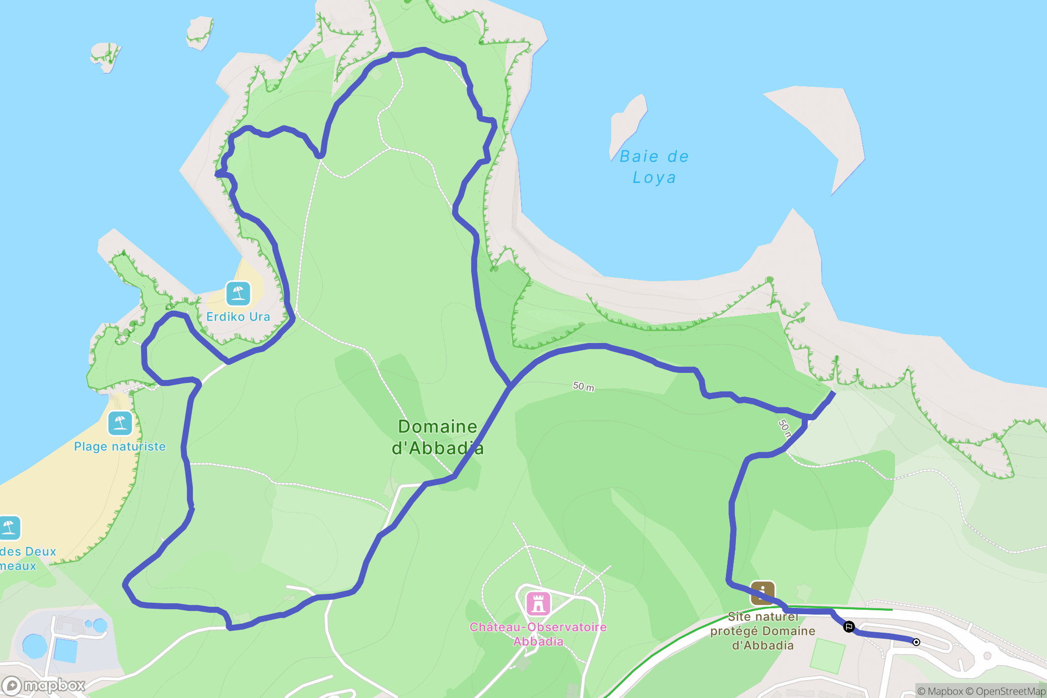 Hendaye : carte du parcours de randonnée - France