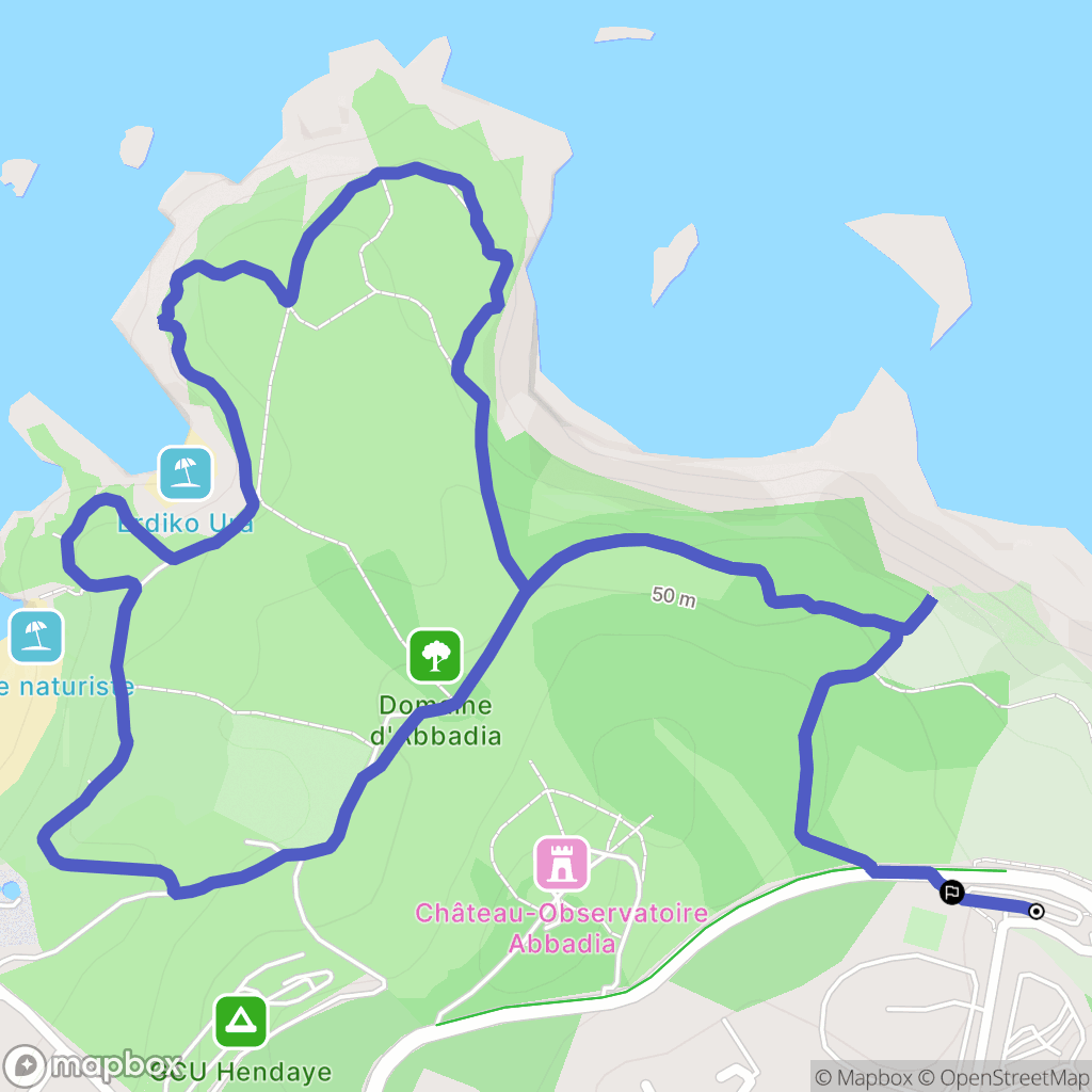 Hendaye : carte du parcours de randonnée - France
