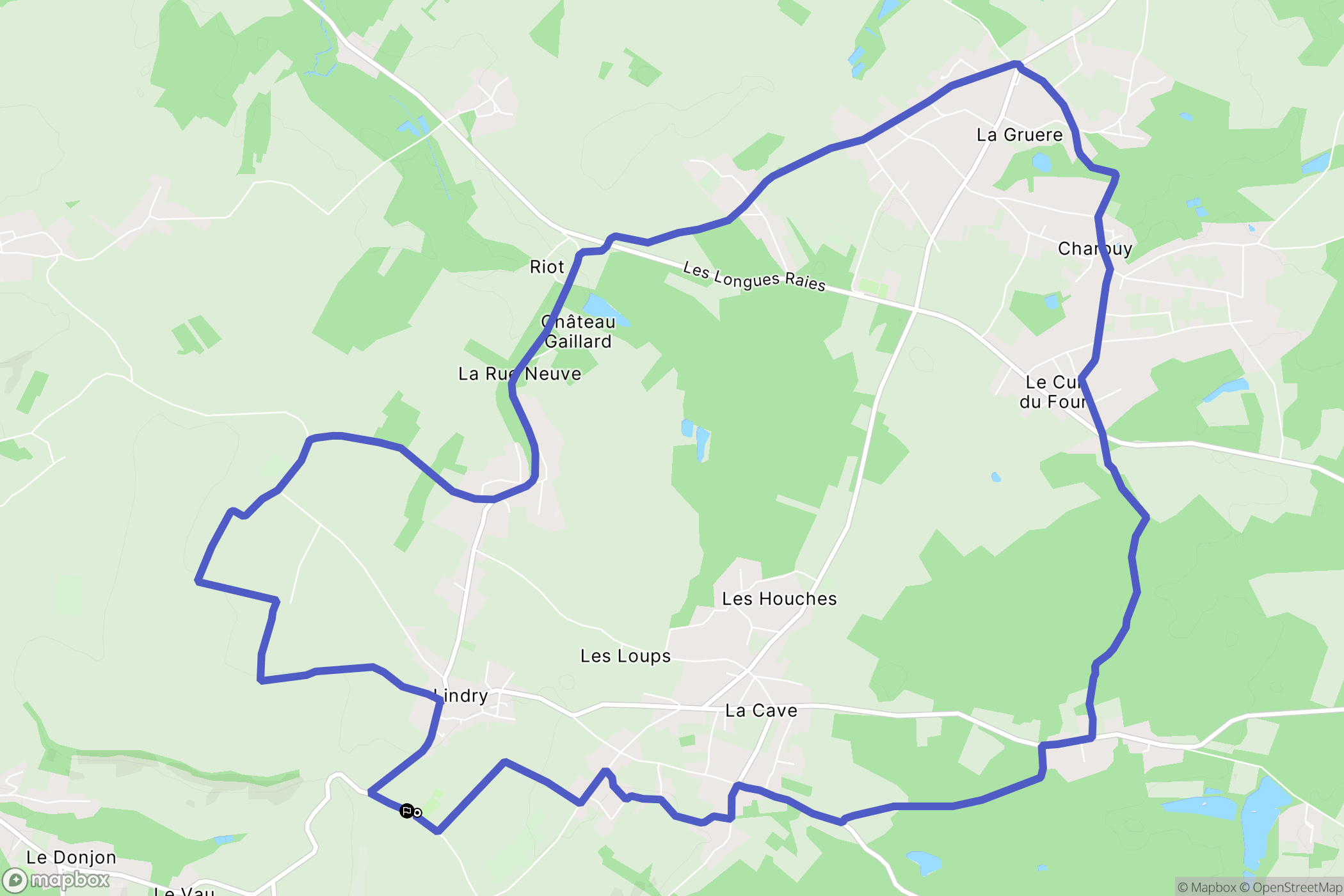 Lindry : carte du parcours de randonnée - France