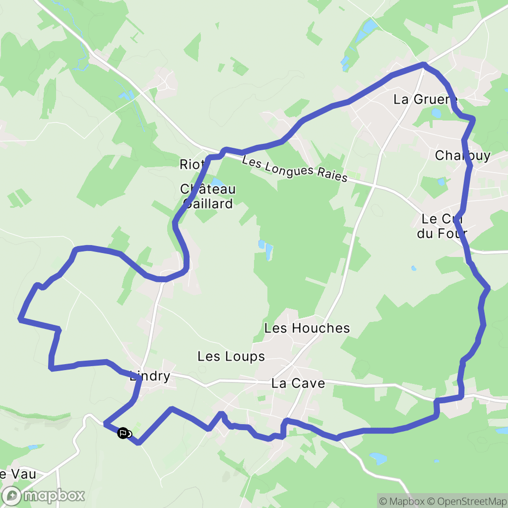 Lindry : carte du parcours de randonnée - France