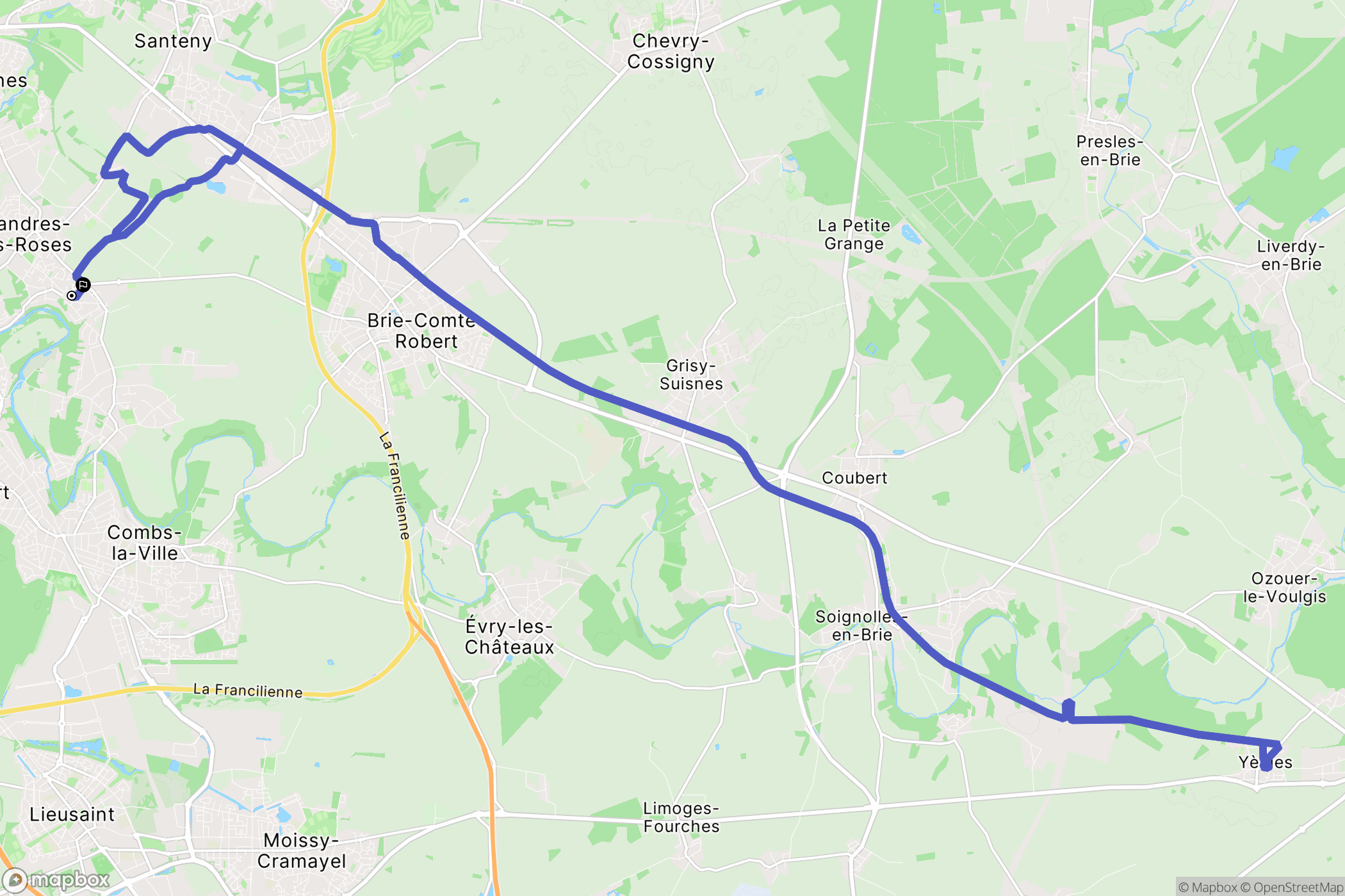 Périgny : carte du parcours de randonnée - France