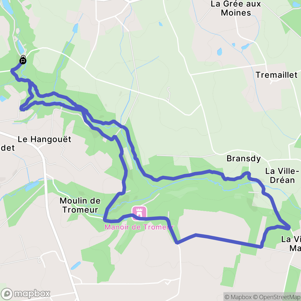Lizio : carte du parcours de randonnée - France