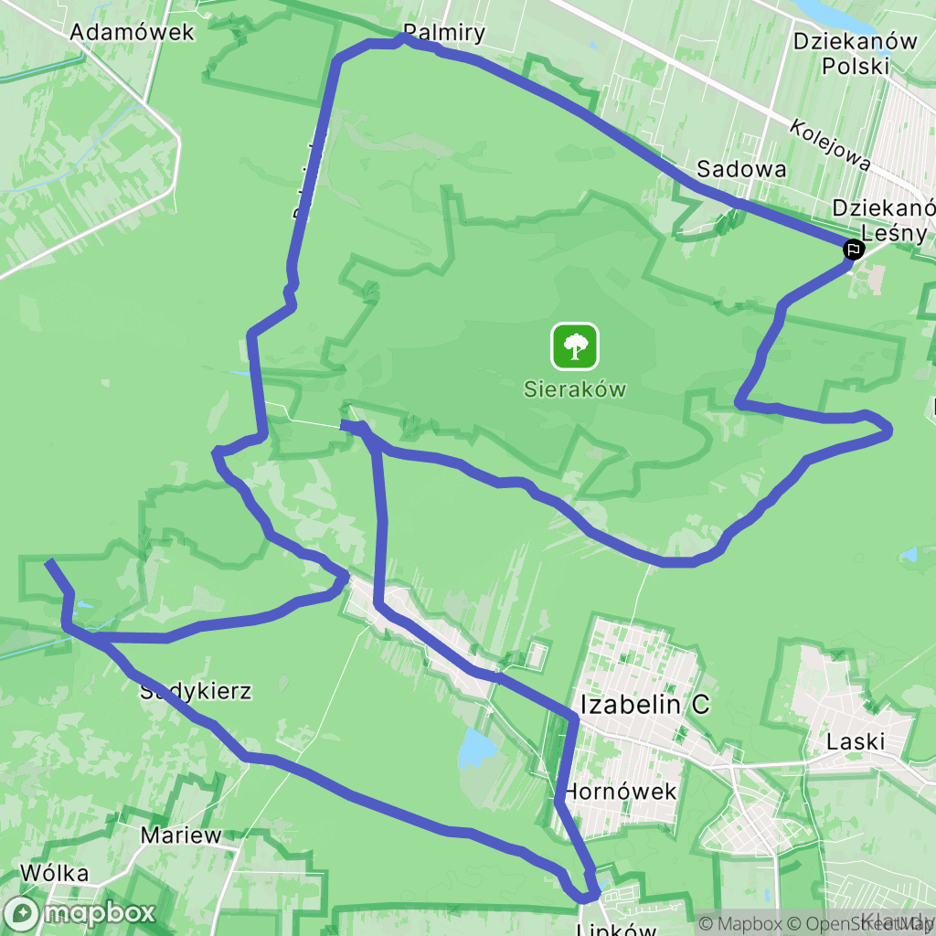Łomianki: mapa trasy - Poland