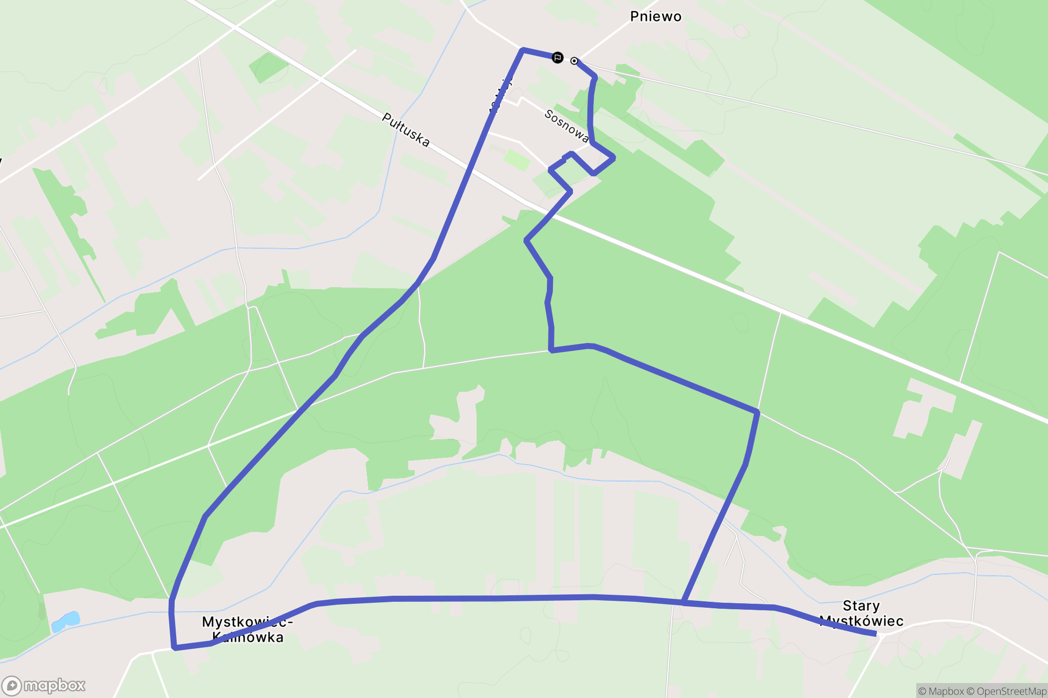 Pniewo: mapa trasy - Poland