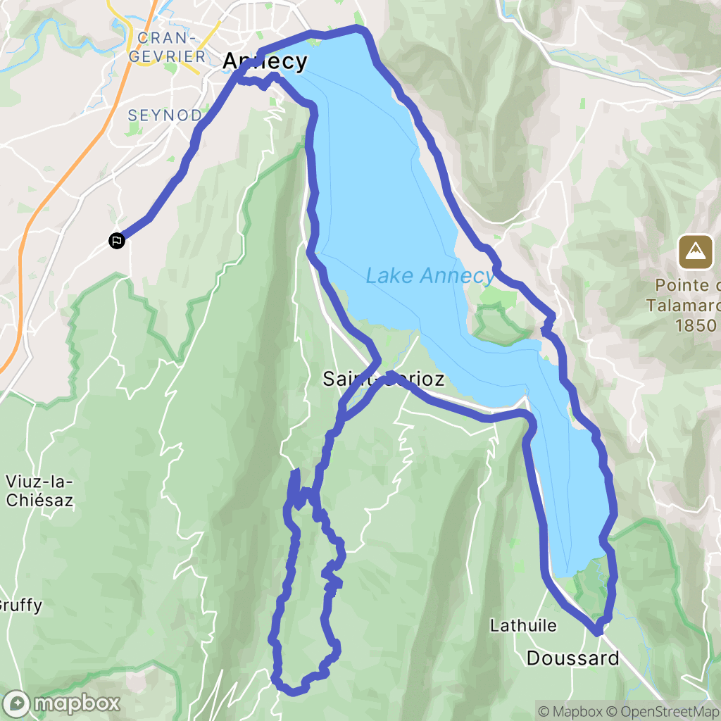 Annecy : carte du parcours de randonnée - France