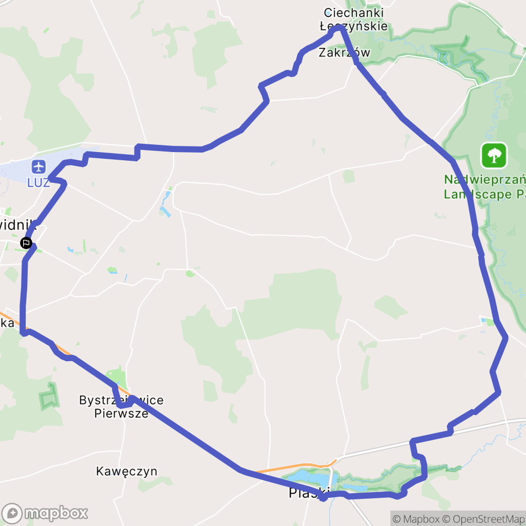 Świdnik: mapa trasy - Poland