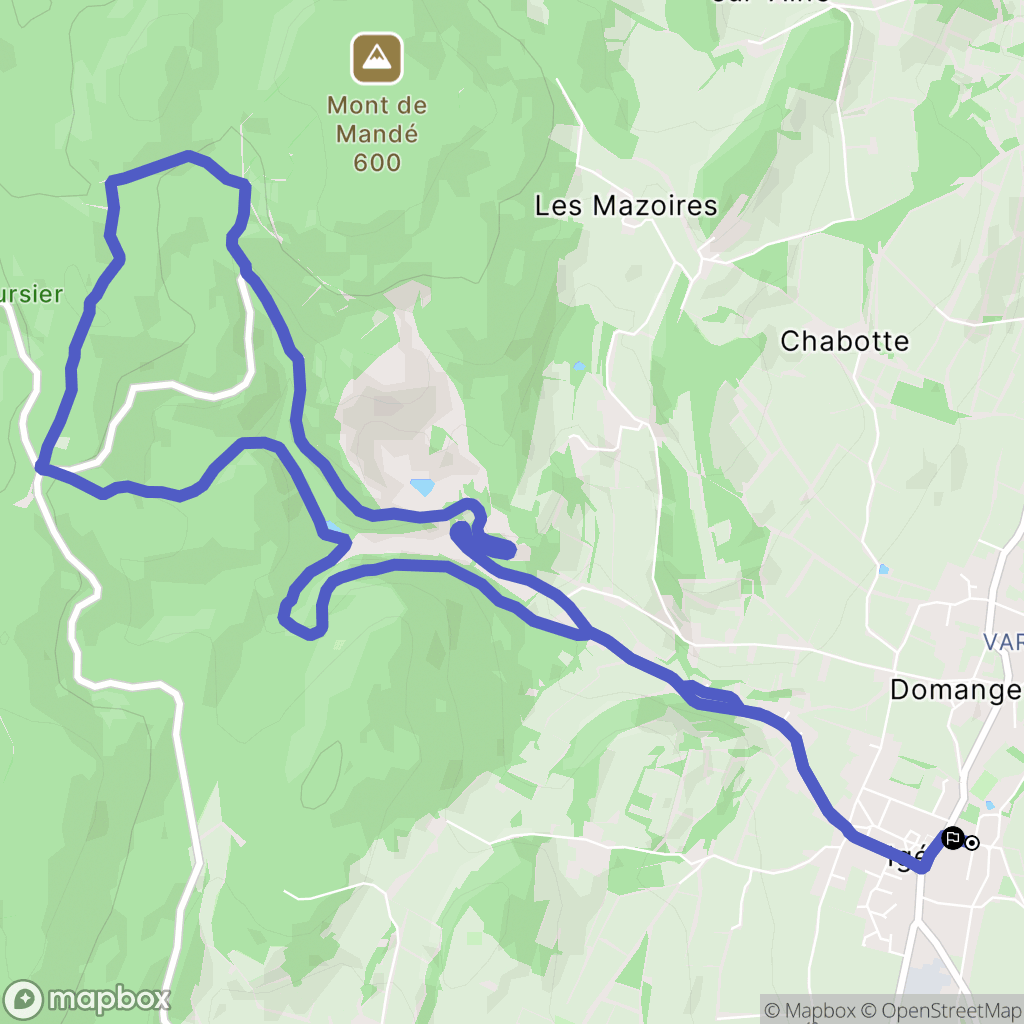 Igé : carte du parcours de randonnée - France