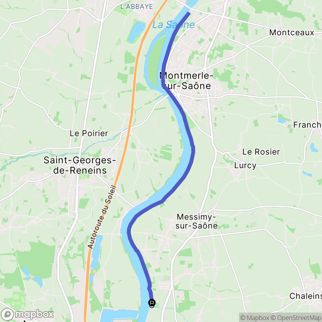 Fareins : carte du parcours de randonnée - France