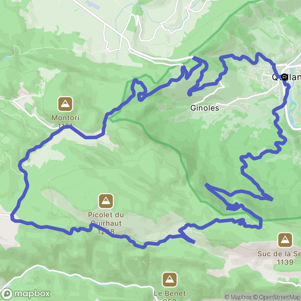 Quillan : carte du parcours de randonnée - France