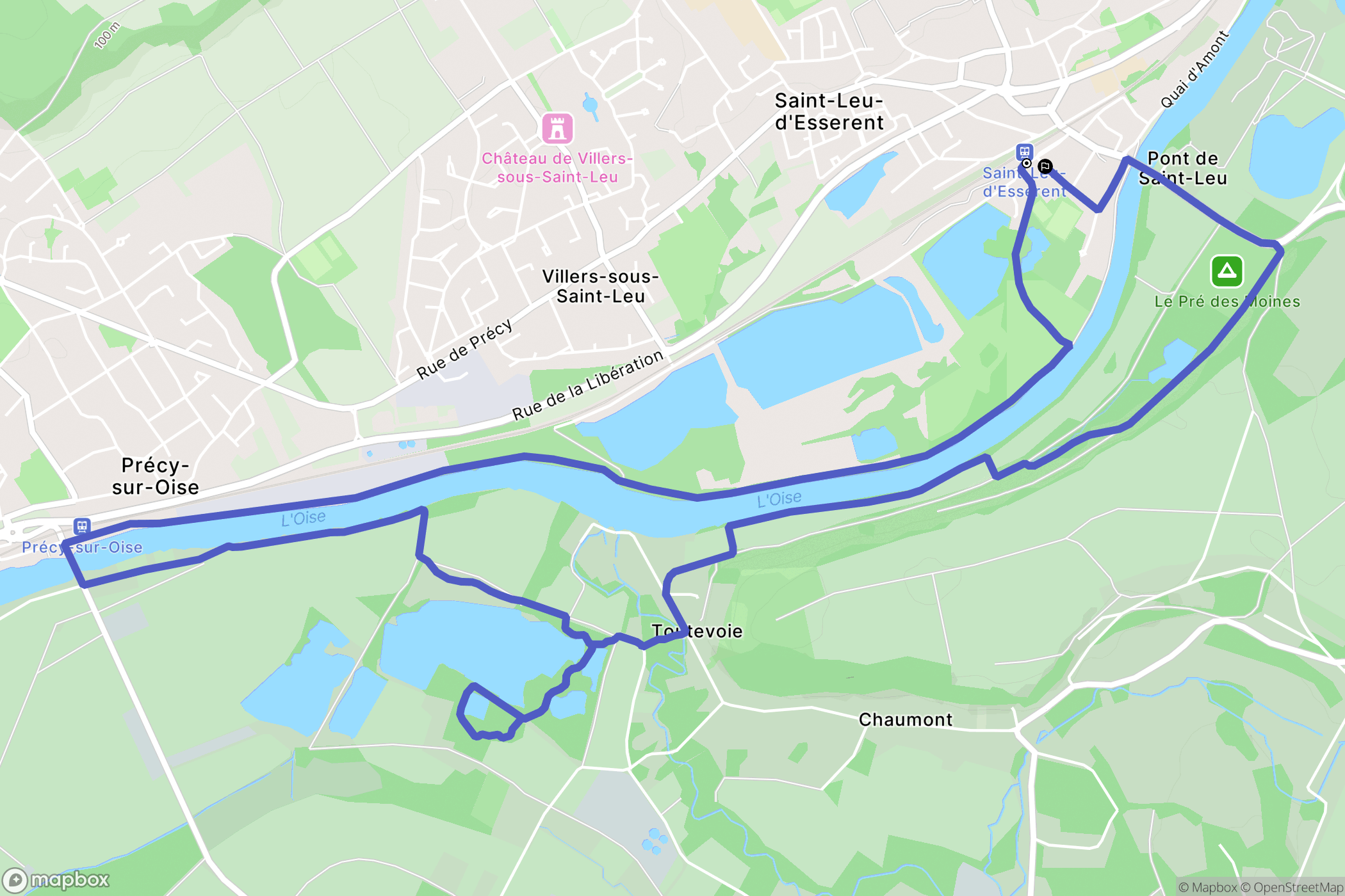 Saint-Leu-d'Esserent : carte du parcours de randonnée - France