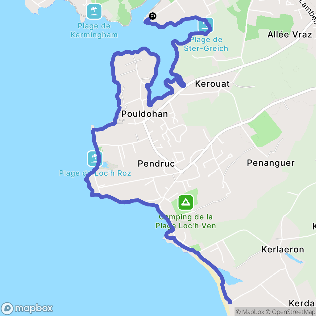 Trégunc : carte du parcours de randonnée - France