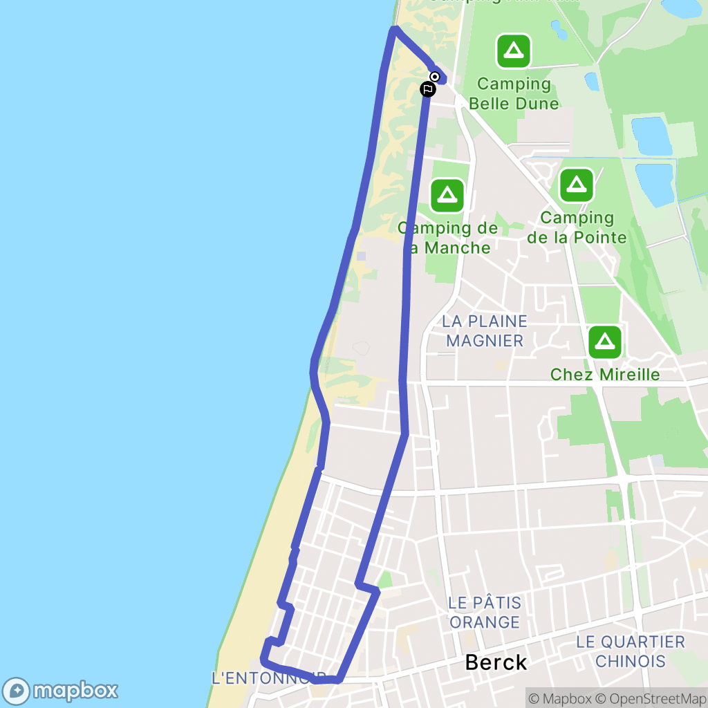Berck : carte du parcours de randonnée - France