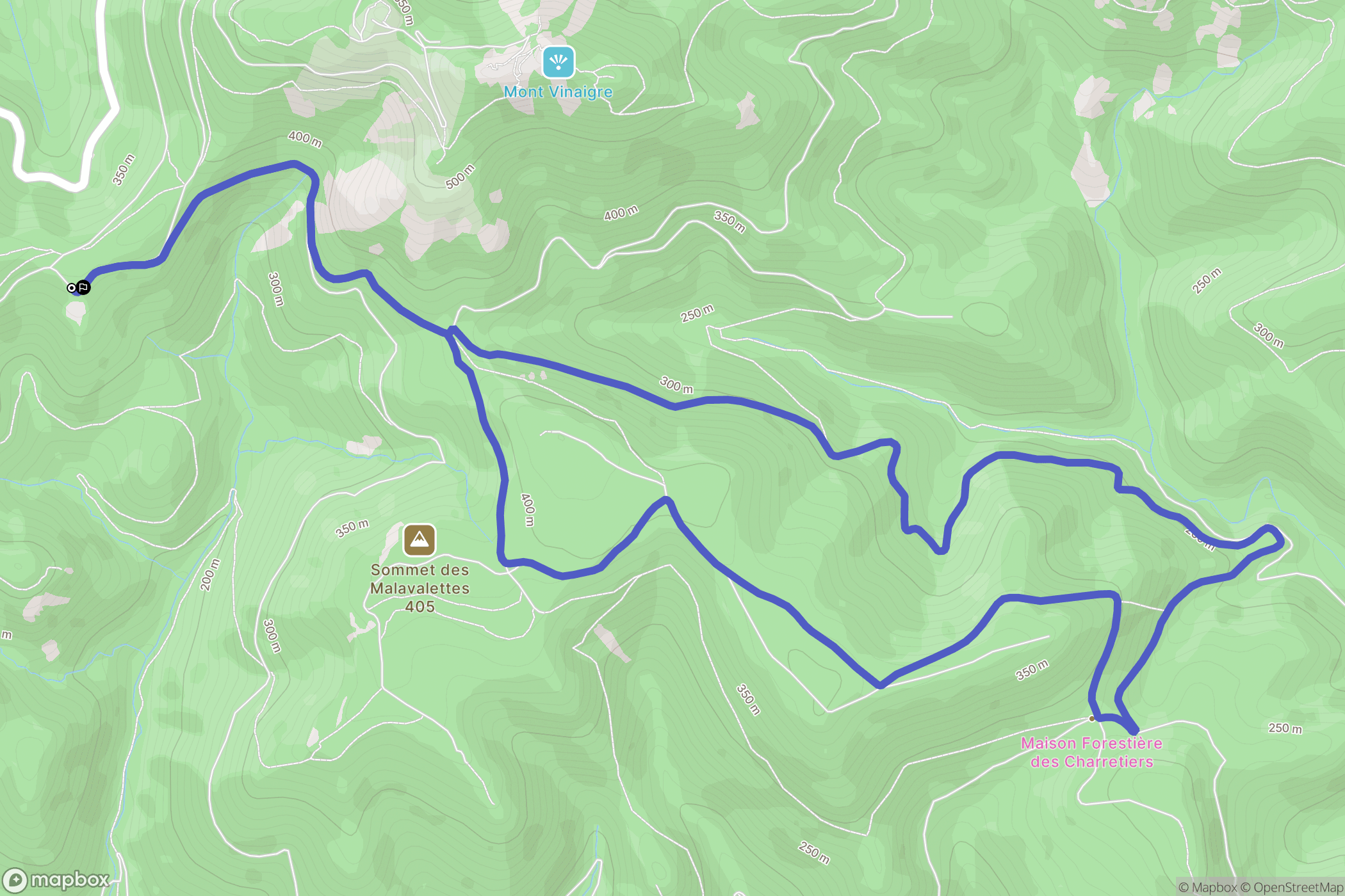 Fréjus : carte du parcours de randonnée - France