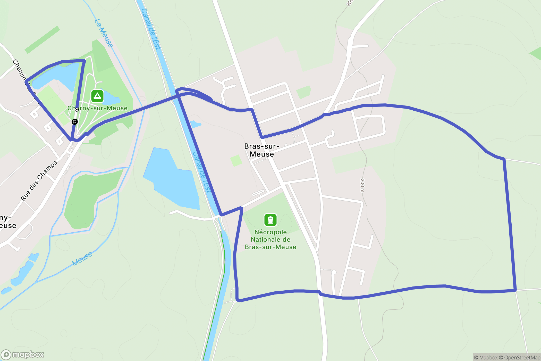Charny-sur-Meuse : carte du parcours de randonnée - France