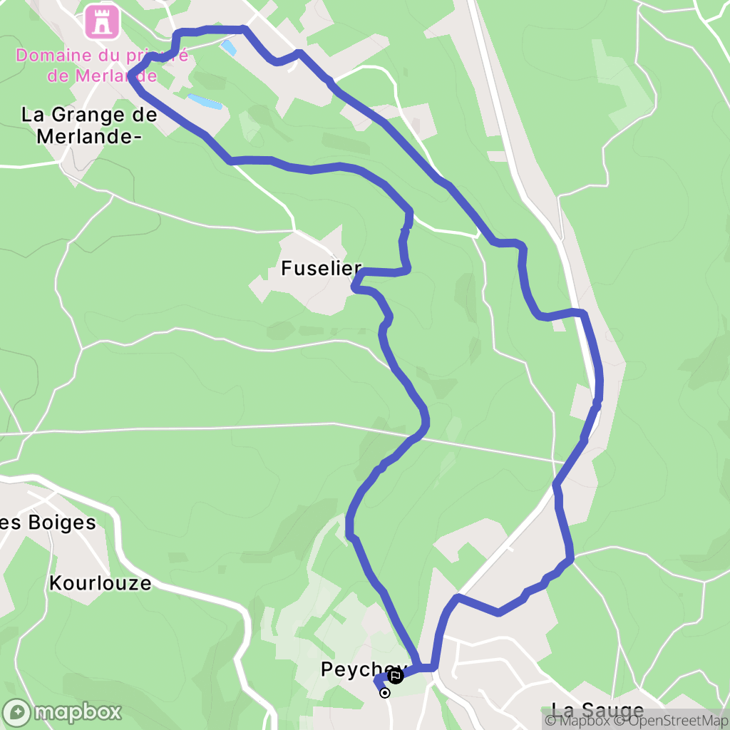 Chancelade : carte du parcours de randonnée - France