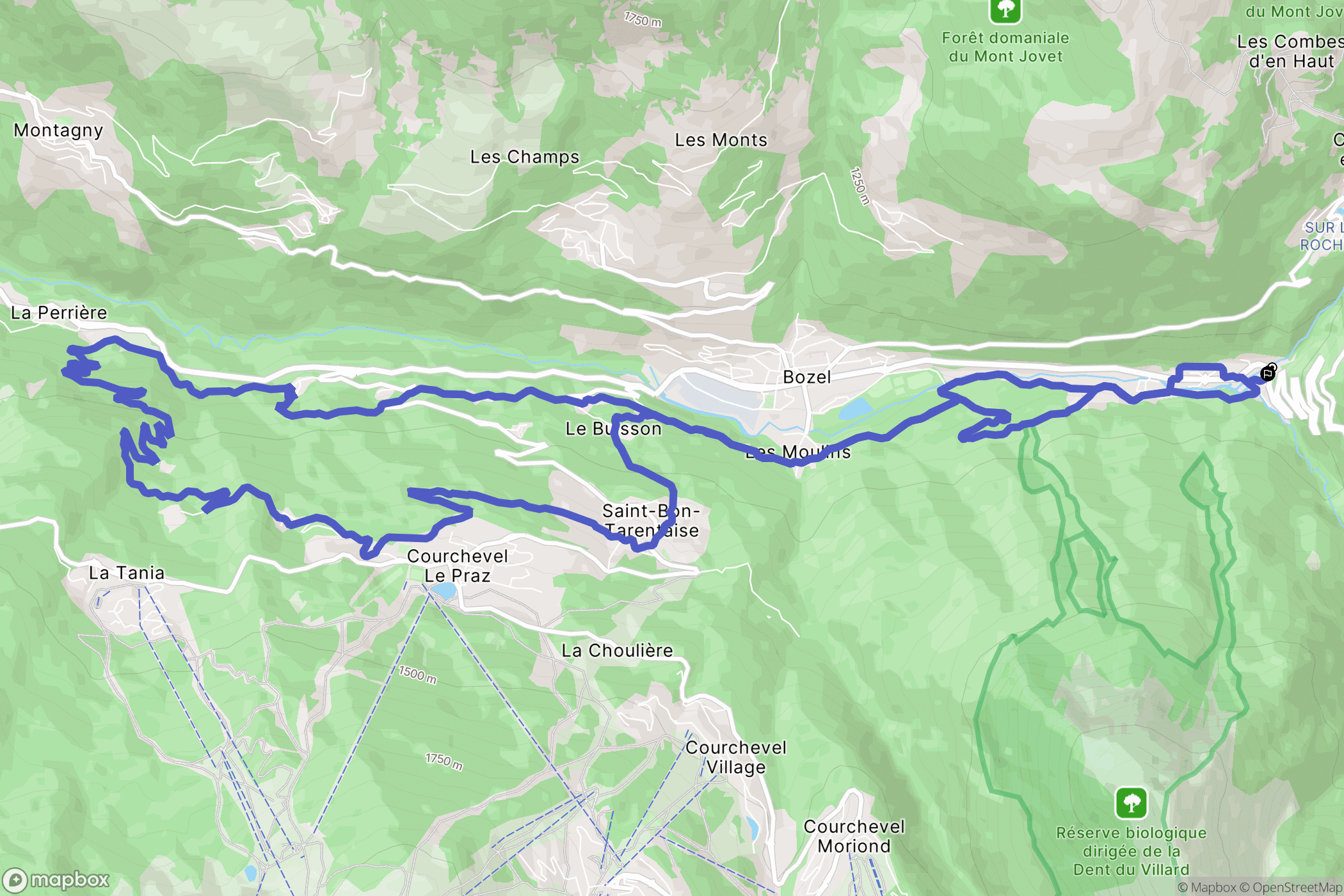 Planay : carte du parcours de randonnée - France