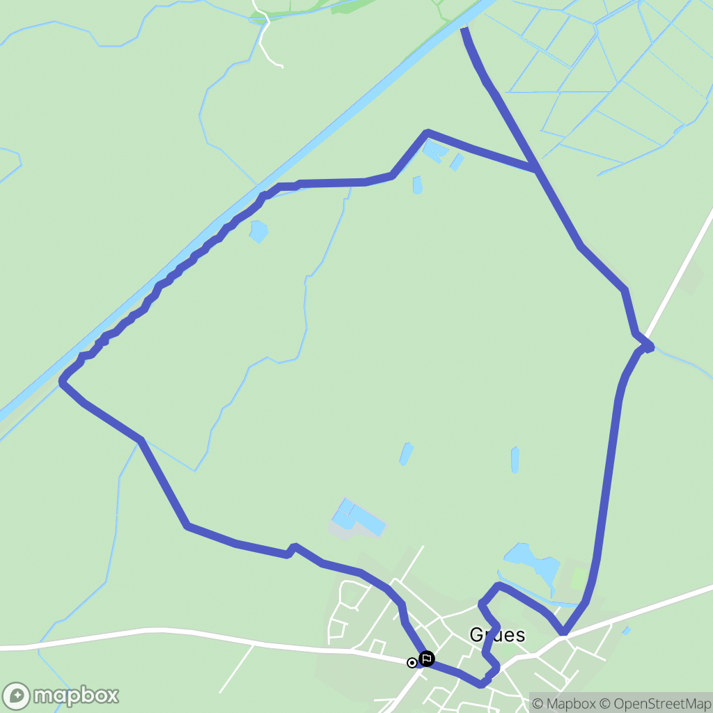 Grues : carte du parcours de randonnée - France
