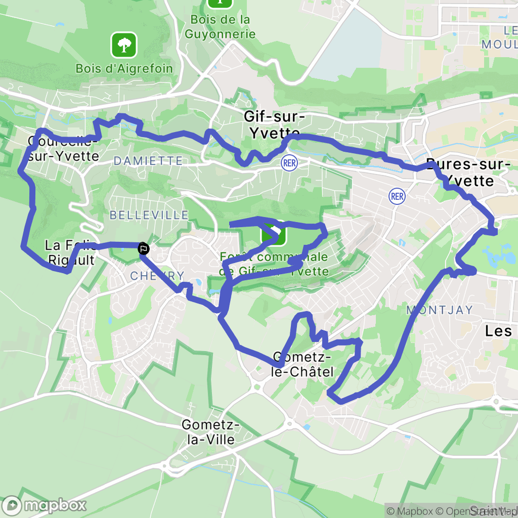 Gometz-la-Ville : carte du parcours de randonnée - France