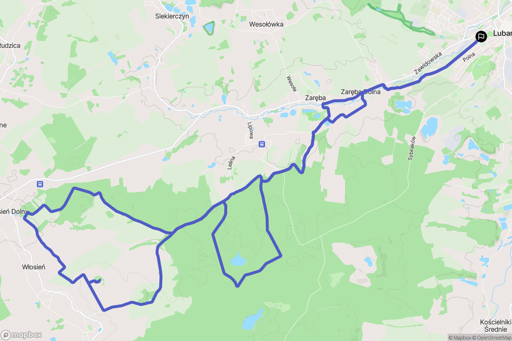 Lubań: mapa trasy - Poland