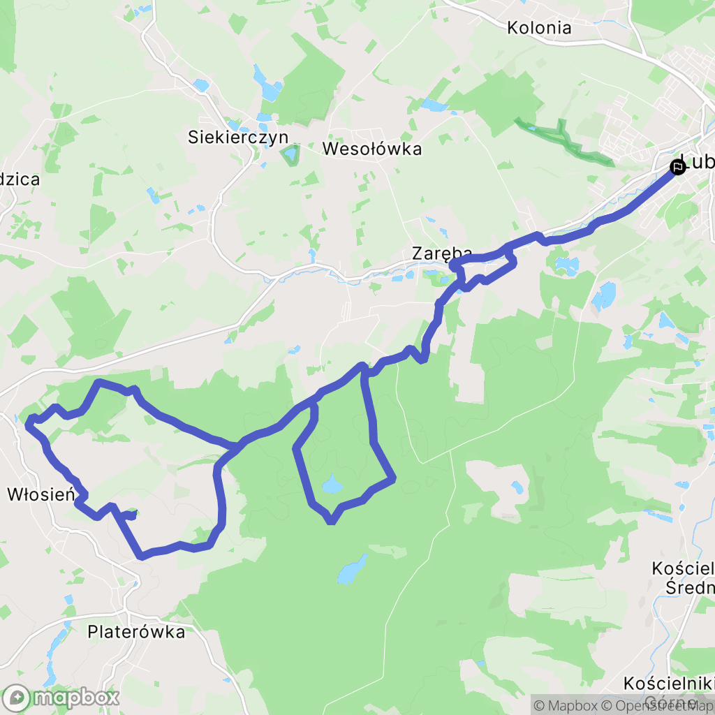 Lubań: mapa trasy - Poland