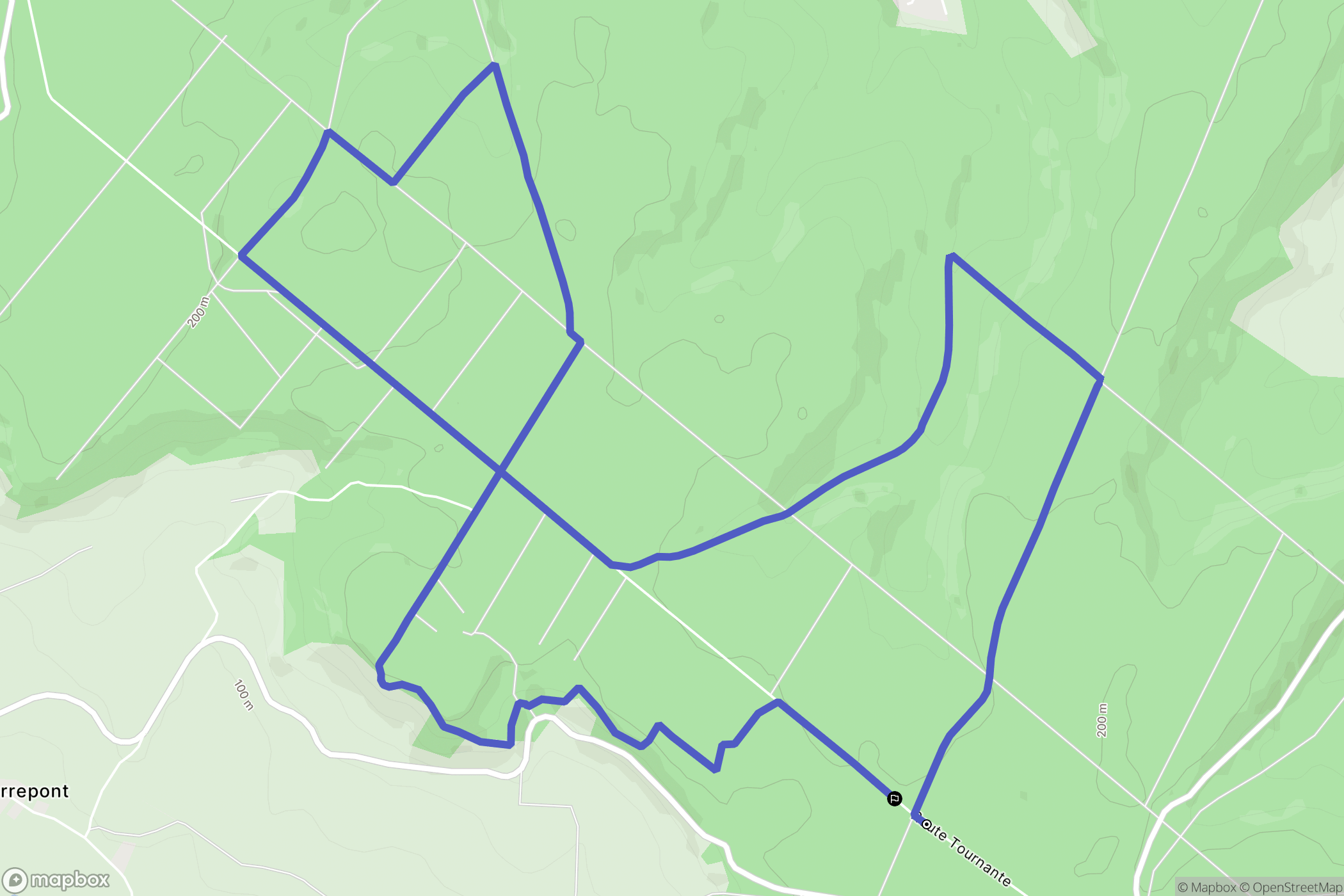 Dancourt : carte du parcours de randonnée - France