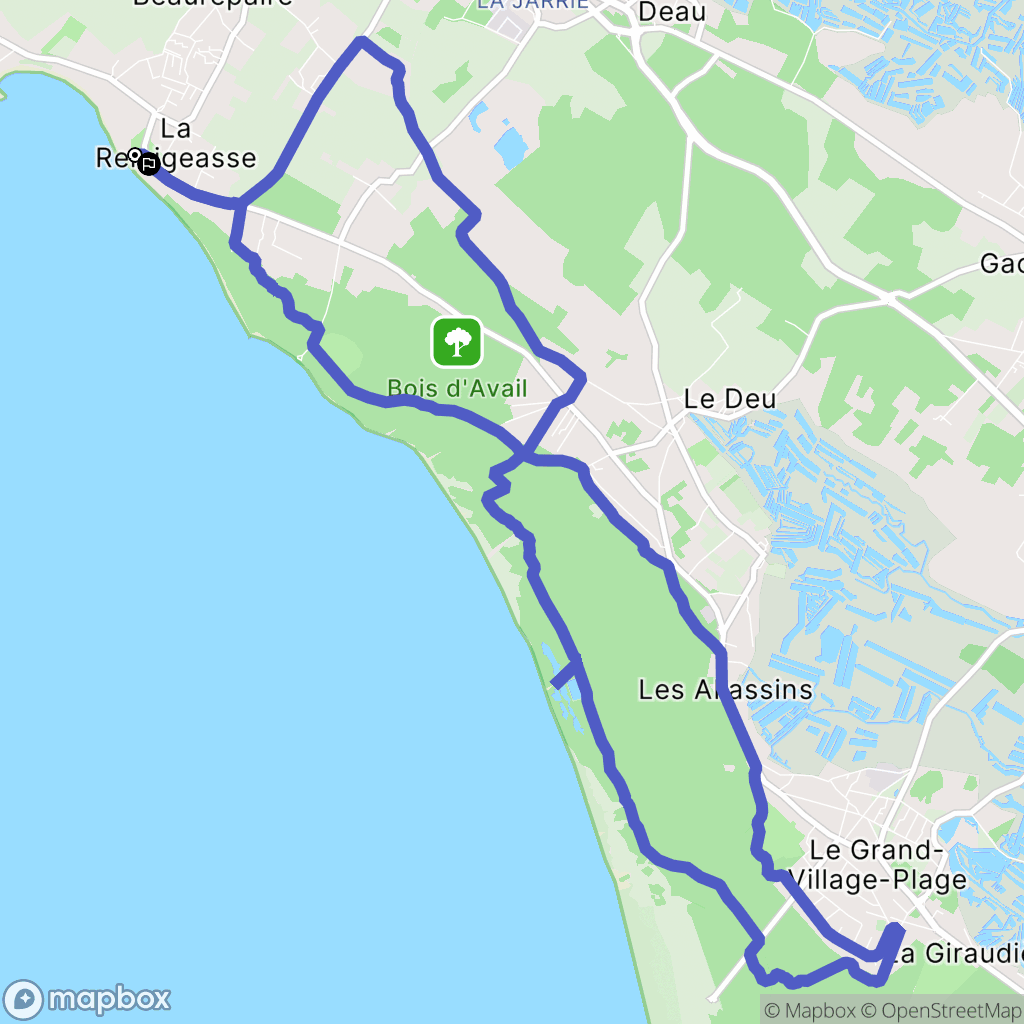 Dolus-d'Oléron : carte du parcours de randonnée - France