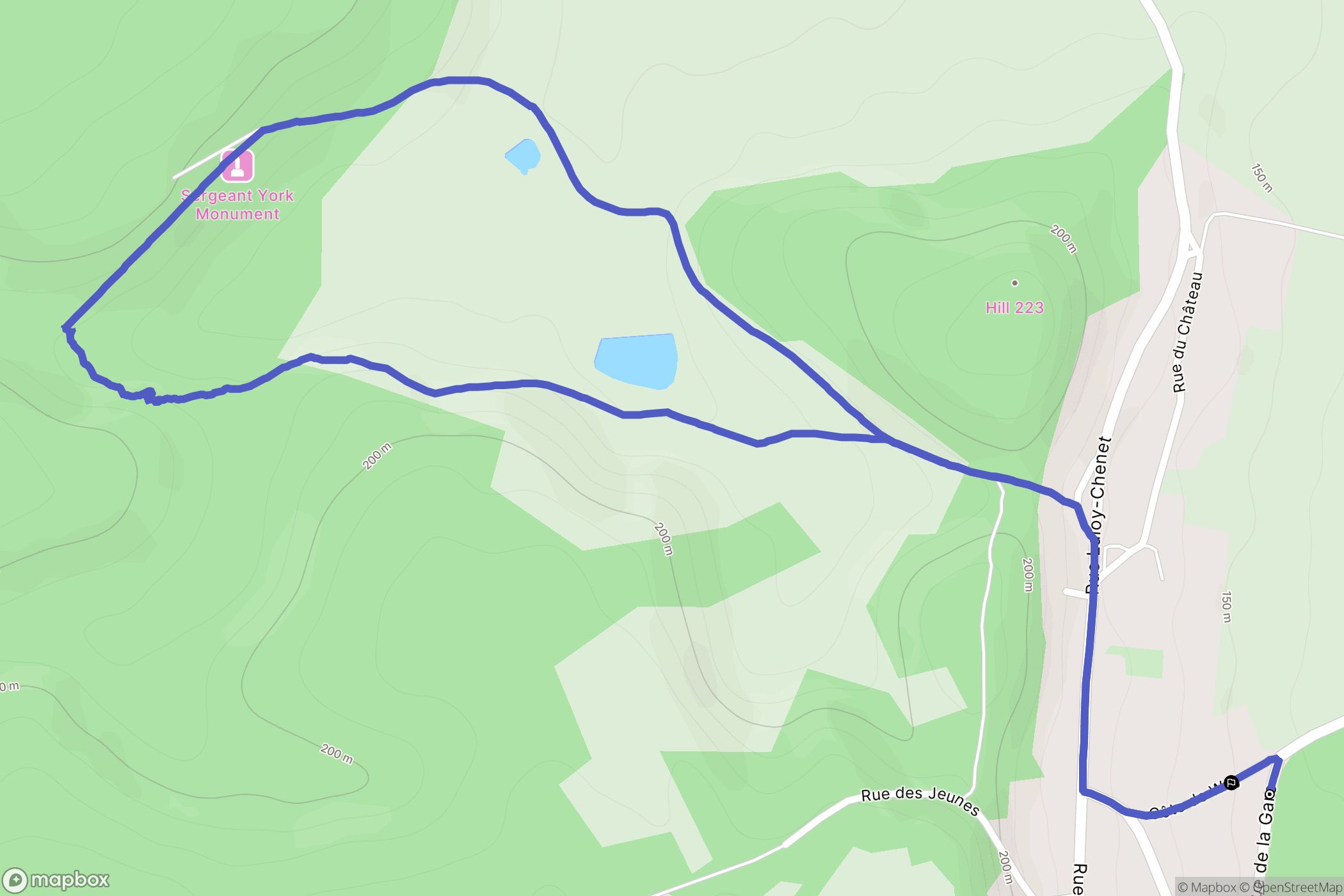 Chatel-Chéhéry : carte du parcours de randonnée - France