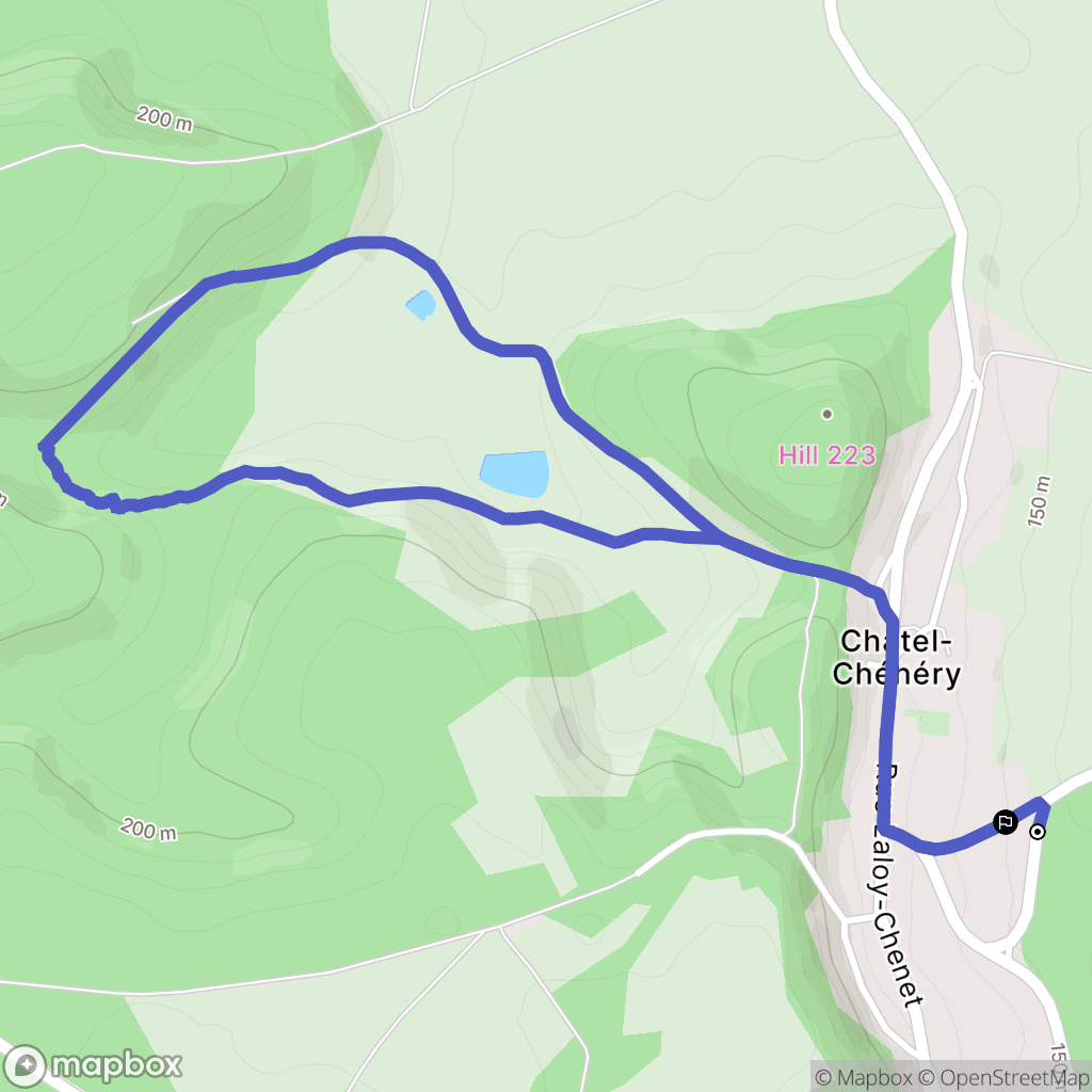 Chatel-Chéhéry : carte du parcours de randonnée - France