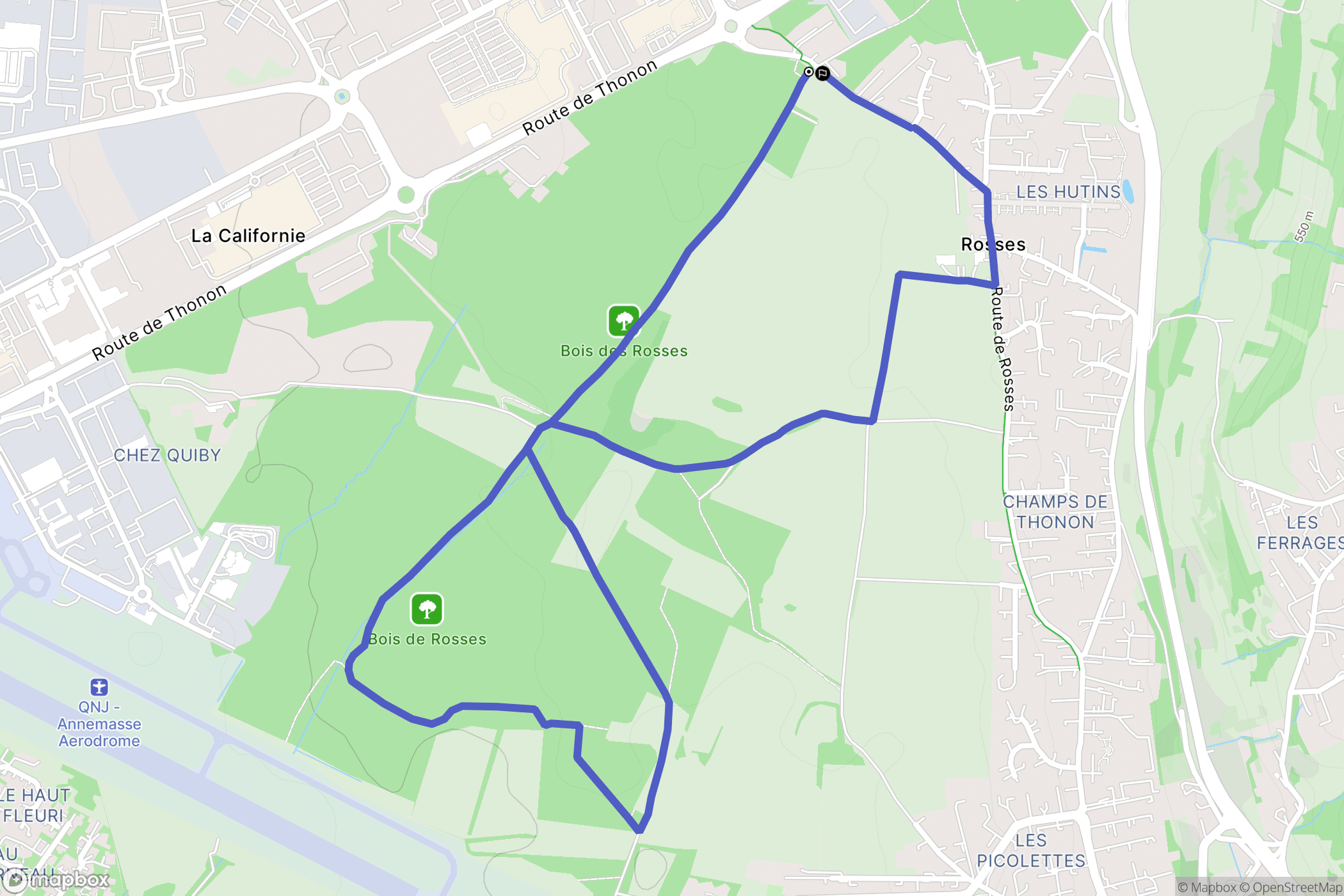 Cranves-Sales : carte du parcours de randonnée - France