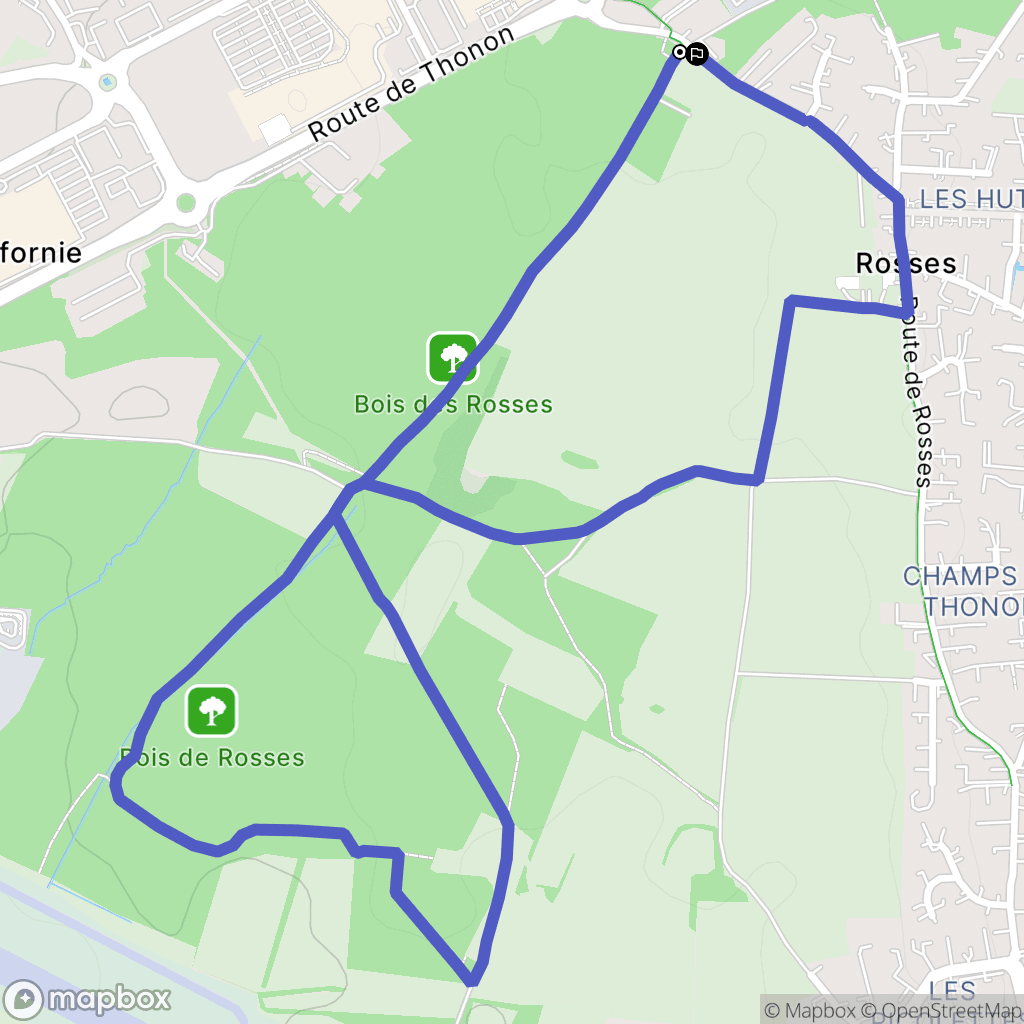 Cranves-Sales : carte du parcours de randonnée - France