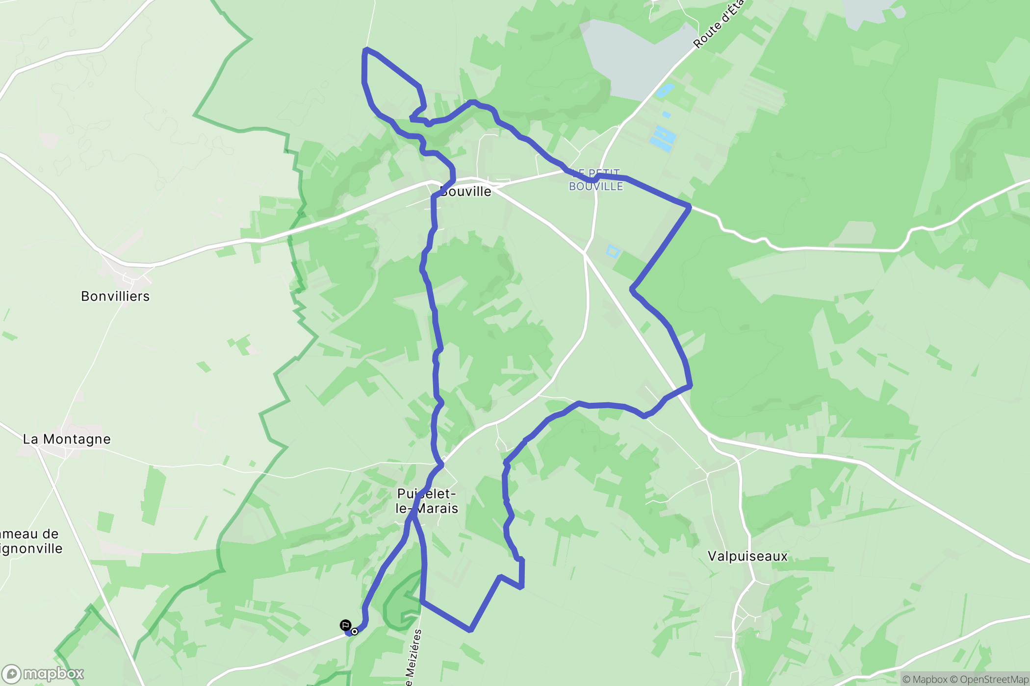 Puiselet-le-Marais : carte du parcours de randonnée - France