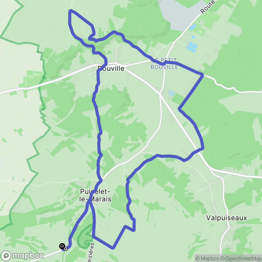 Puiselet-le-Marais : carte du parcours de randonnée - France