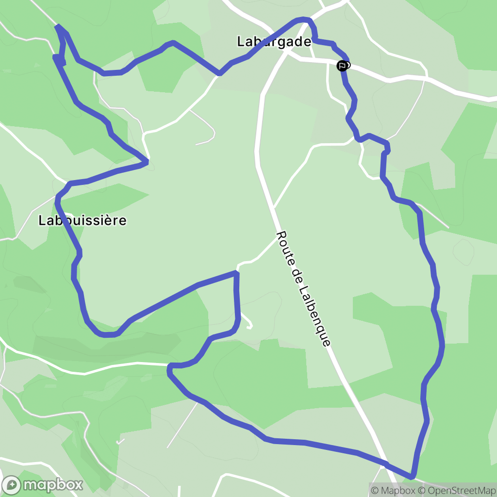 Laburgade : carte du parcours de randonnée - France