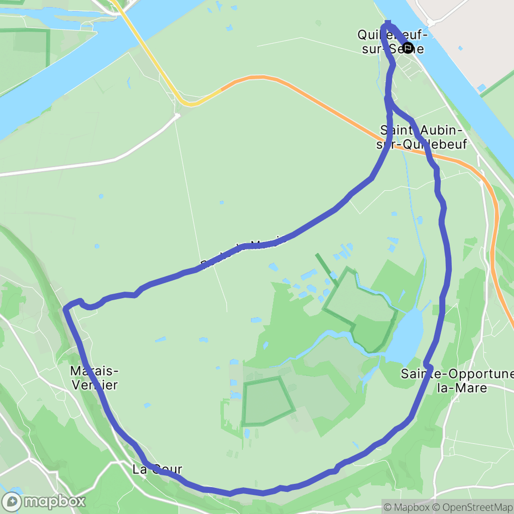 Quillebeuf-sur-Seine : carte du parcours de randonnée - France