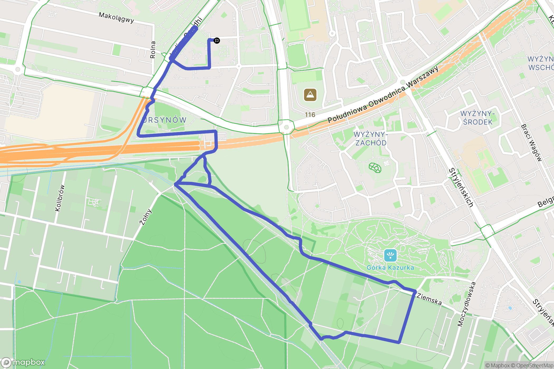 Warszawa: mapa trasy - Poland