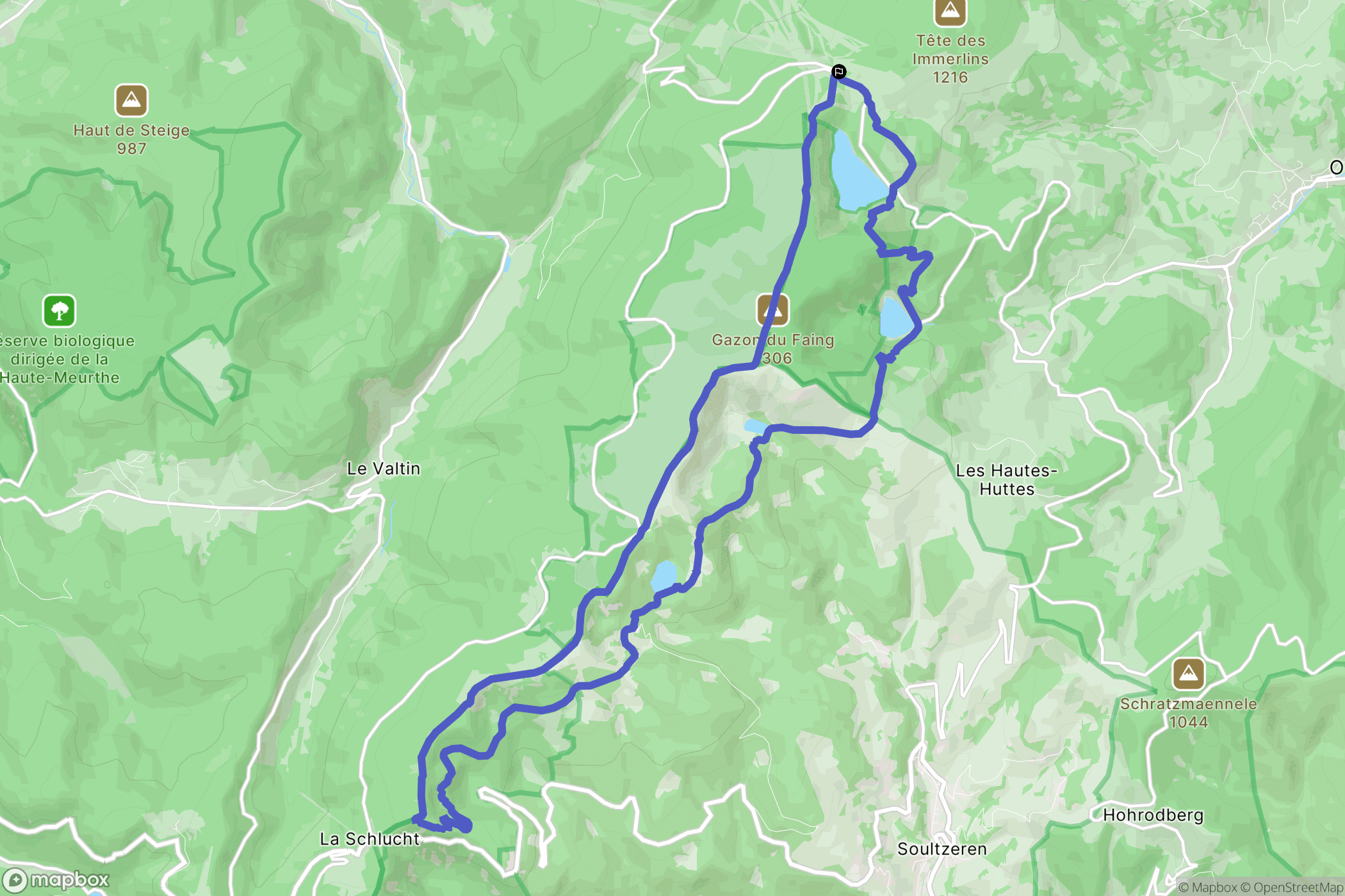 Orbey : carte du parcours de randonnée - France