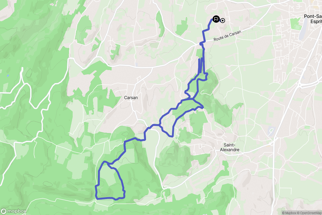 Pont-Saint-Esprit : carte du parcours de randonnée - France