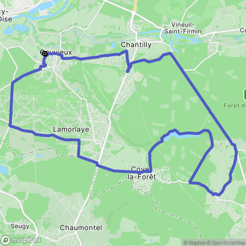 Gouvieux : carte du parcours de randonnée - France