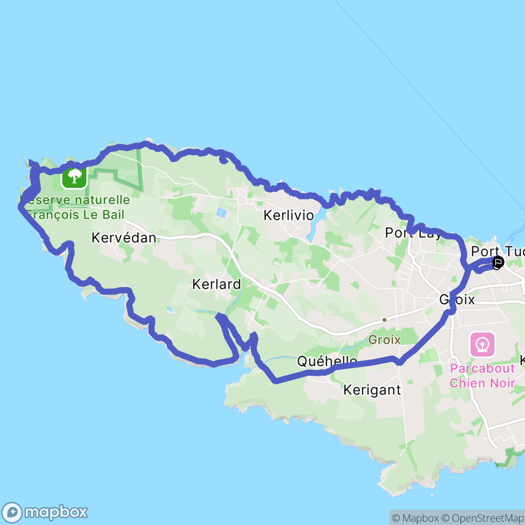 Groix : carte du parcours de randonnée - France