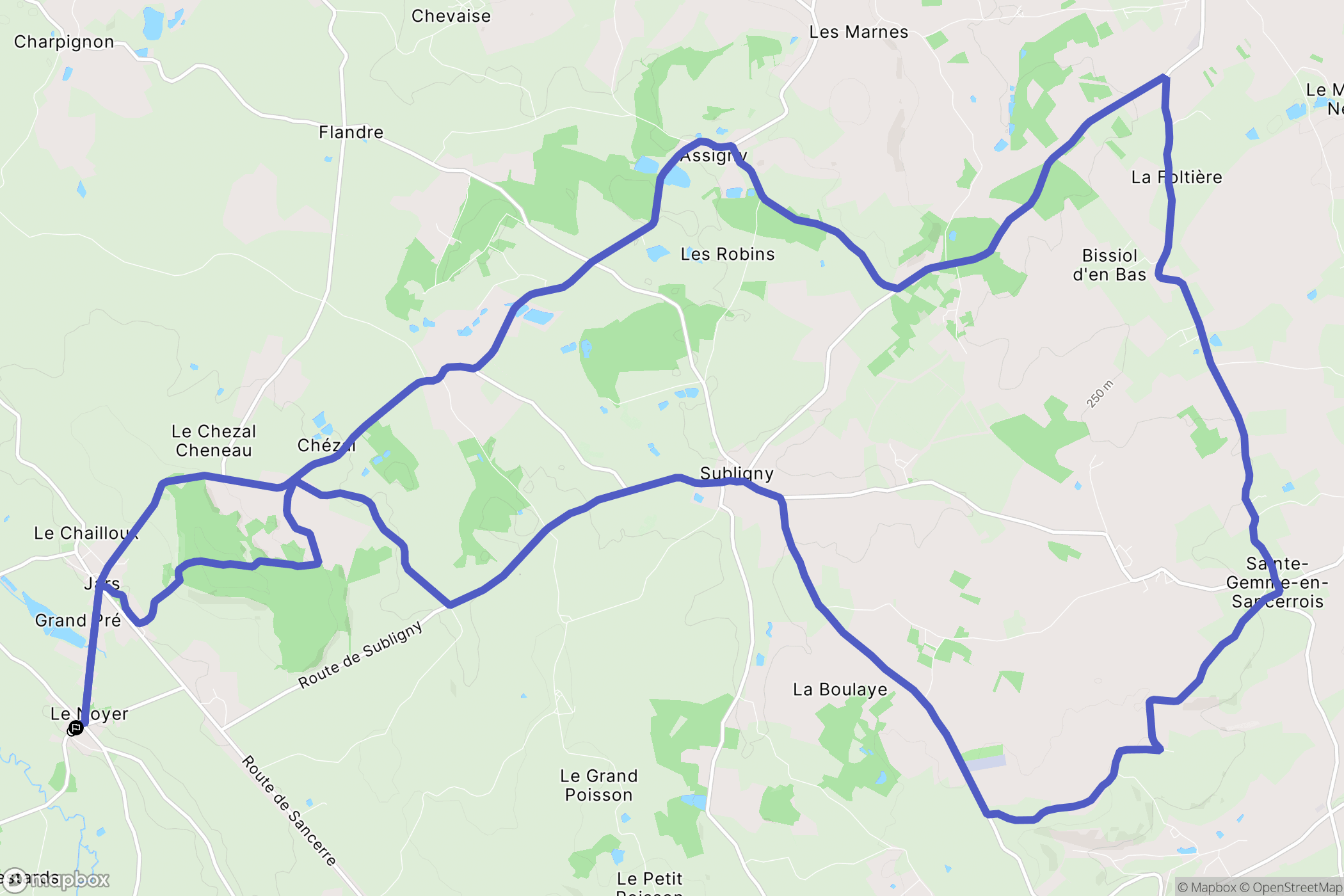 Le Noyer : carte du parcours de randonnée - France