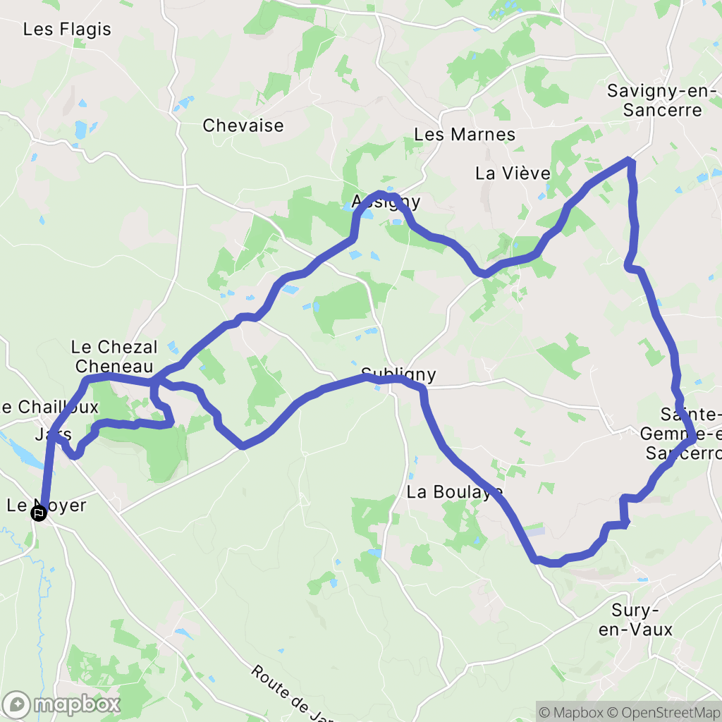 Le Noyer : carte du parcours de randonnée - France