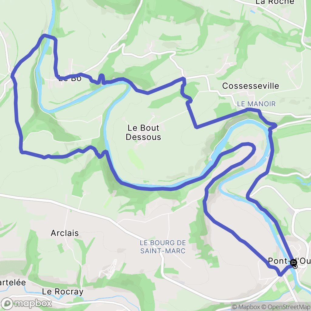 Pont-d'Ouilly : carte du parcours de randonnée - France
