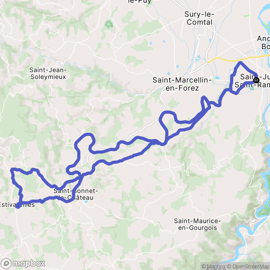 Saint-Just-Saint-Rambert : carte du parcours de randonnée - France